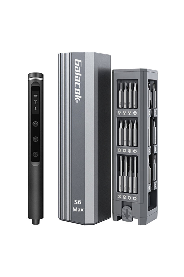 طقم مفكات دقيقة S6 Max 45 في 1 مع 8 و32 و43 و46 قطعة من رؤوس مفكات توركس وسداسية وفيليبس مغناطيسية