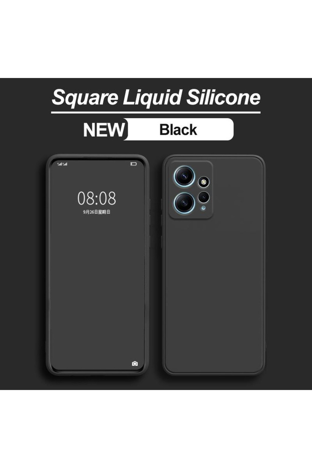 Redmi Note 12 4G Black For Redmi Note 12 Case Liquid Silicone Plain Protector Redmi Note 12 4G Cov