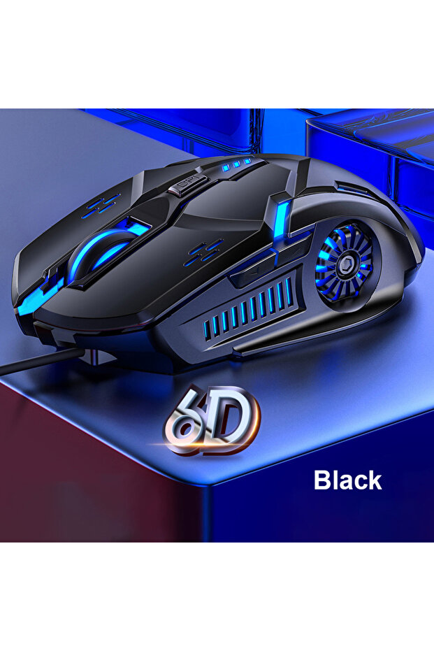 Black Audio G5 Mute Wired Gaming Mouse RGB Backlight Mechanical Silent Mouse 6 Key 3200 DPI RGB E- S