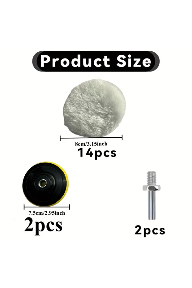 18PCS Wool Polishing Pads Kit, 7/18Pcs 3 Inch Buffing Pads with Drill Adapter and Backing Plate, for