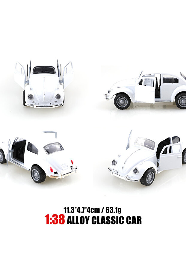 Beetle White Retro Beetle Alloy Car Model Simulation Classic Car Toy Car Car Decorative Ornament