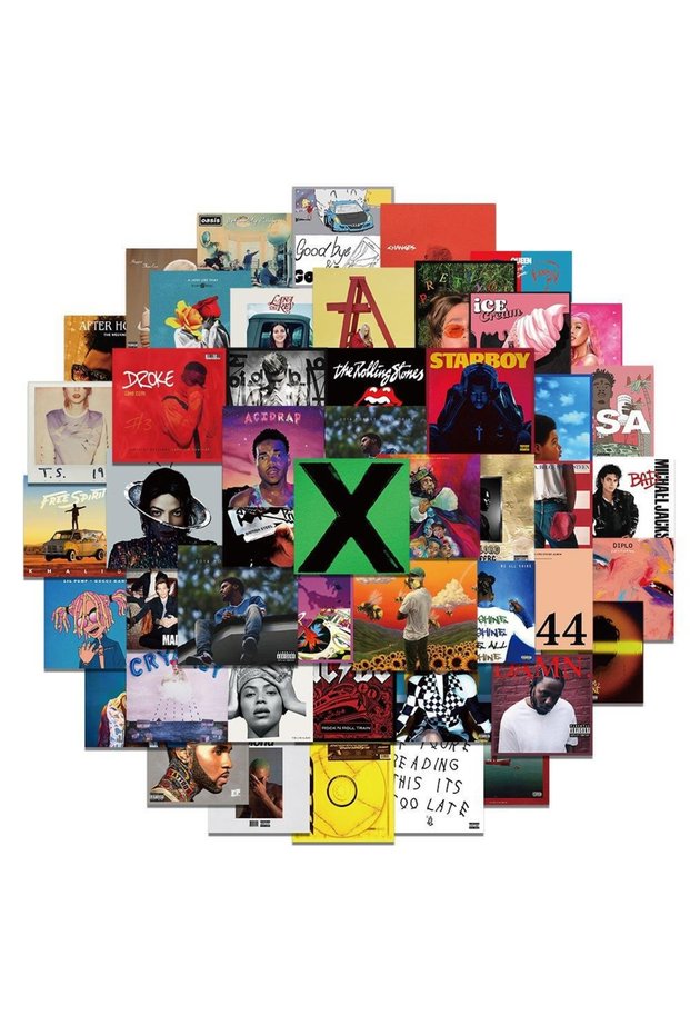 55pcs 55PCS Artist Singers Album Cover Stickers For Luggage Phone Case Laptop Notebook Decals Kids G