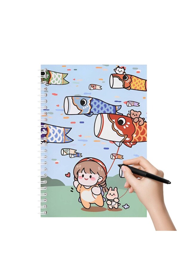 1 A5 Cute Sticker Book 32sheets Blank Collecting Album Organiser Reusable Double Sided Release Pape.