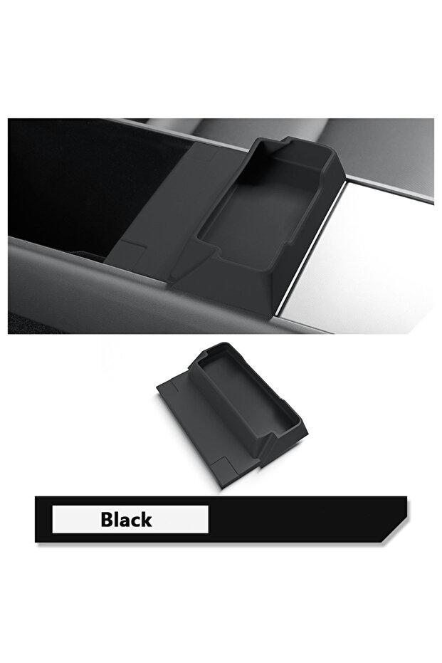 black for Tesla Model 3 Y Juniper 2025 2026 Center Console Armrest Storage Box Glasses Holder Tray C