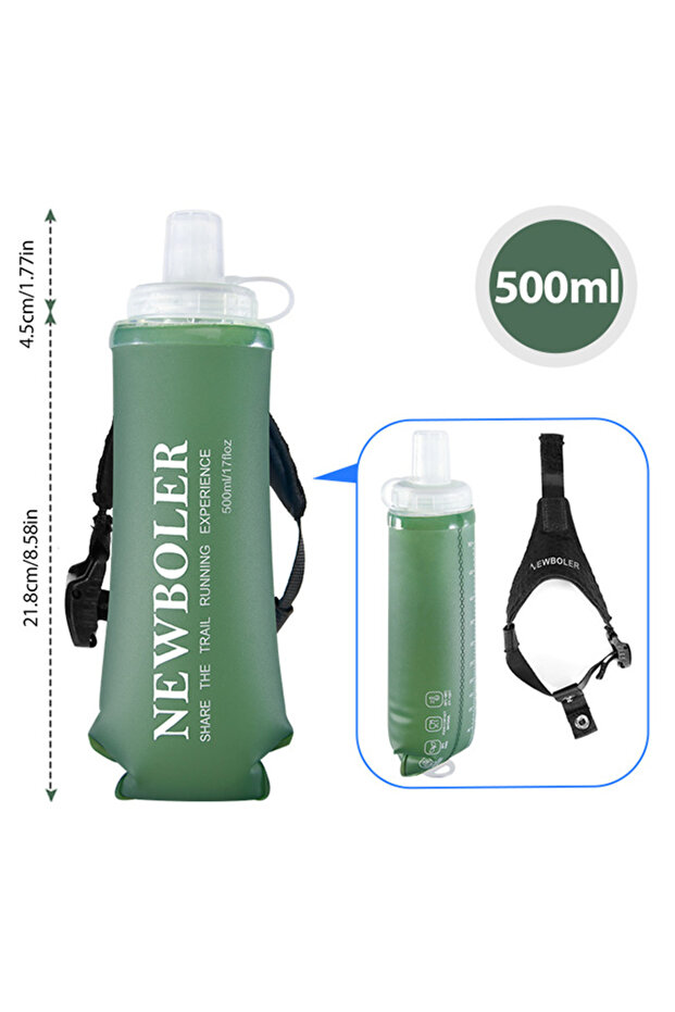 BOT226 1 NEWBOLER Foldable Wristband Water Bottle 500ml Soft Bottle TPU Moisturizing Water Bottle Ru