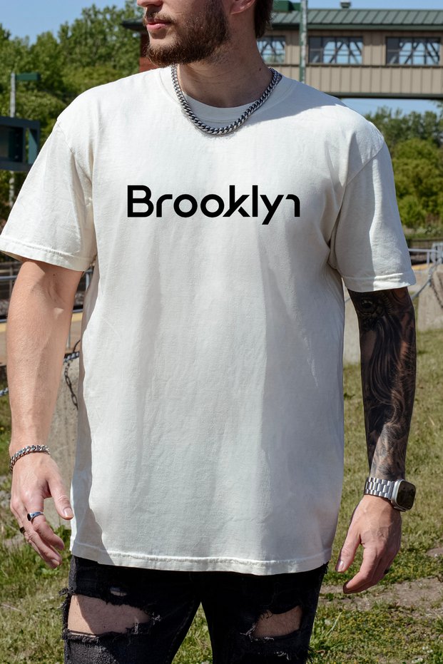 Unisex Brooklyn Printed T-Shirt 100% Organic Cotton Crew Neck Comfortable Fit Casual T-Shirt