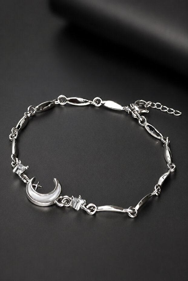 Moon Figured Stone Bracelet Adjustable Women's Bracelet