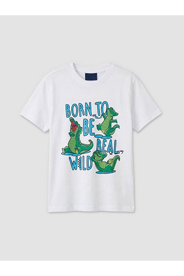 Crew Neck Printed Boy's T-Shirt