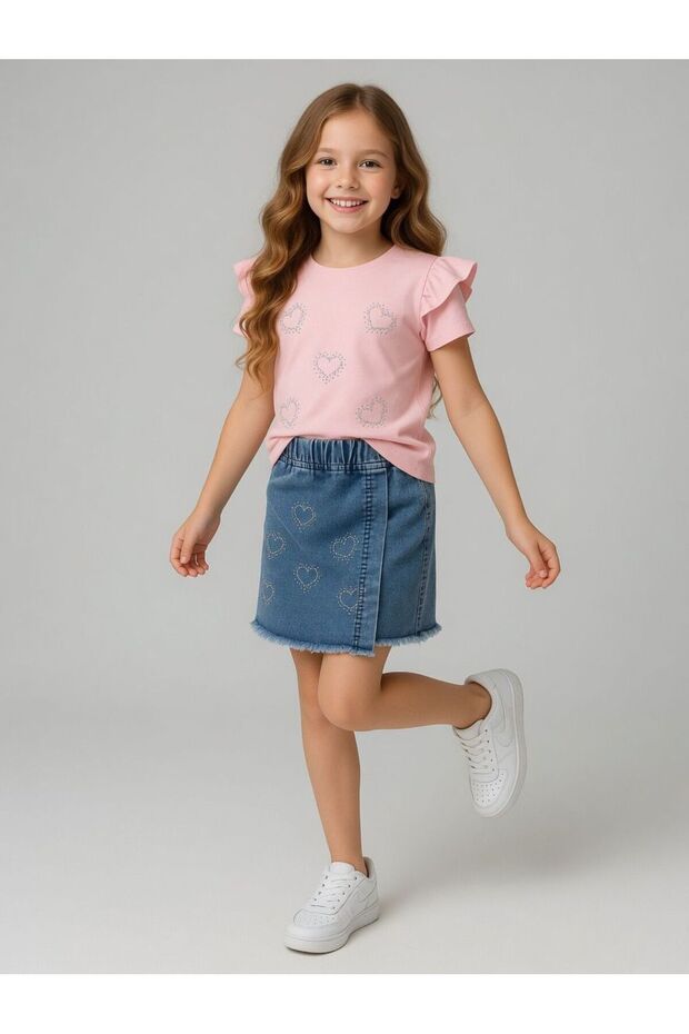 Kalp Bag Detailled Girls' Set