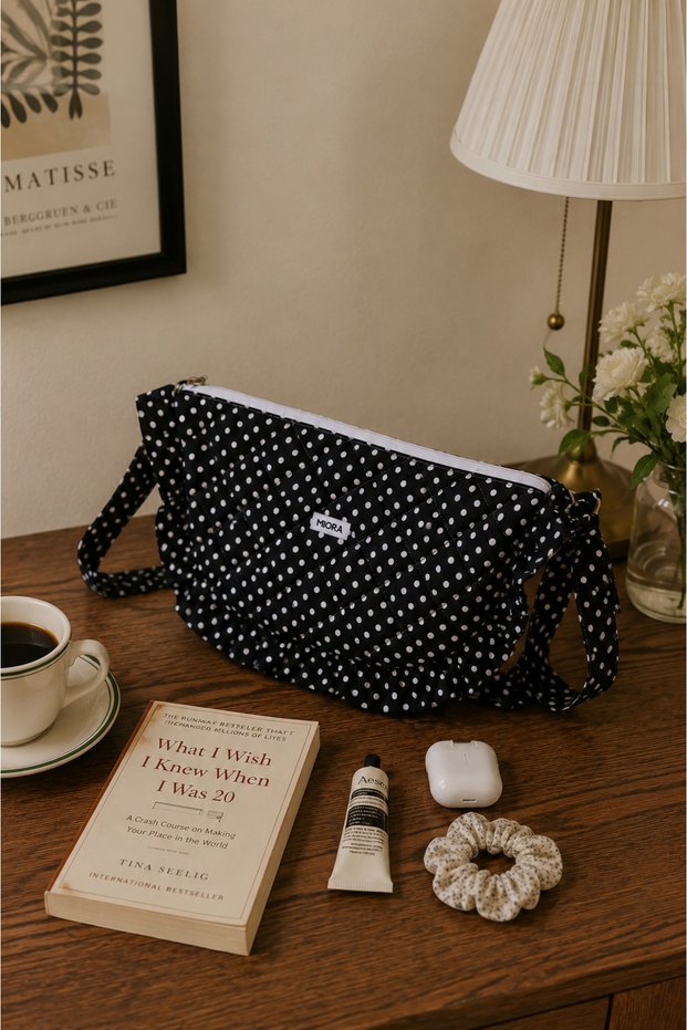 Polka Dot Shoulder Bag - Adjustable Strap