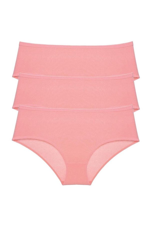 Glb-Stl41414 3 Pieces Women's High Waist Bato Panties Powder