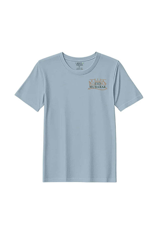 Eid T-Shirt - Eid Skyline Elegance Embroidered Design, Premium Polycotton, Breathable Unisex Festive Wear for Men & Women