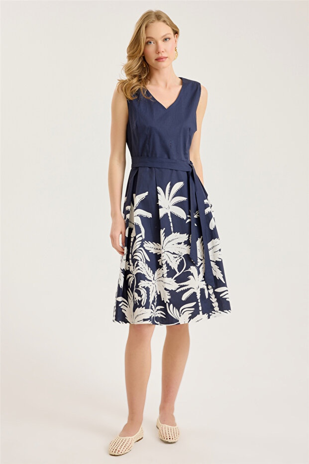 V-Neck Sleeveless Dress