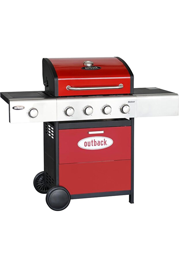 Meteor 4 Burner Gas BBQ- Red