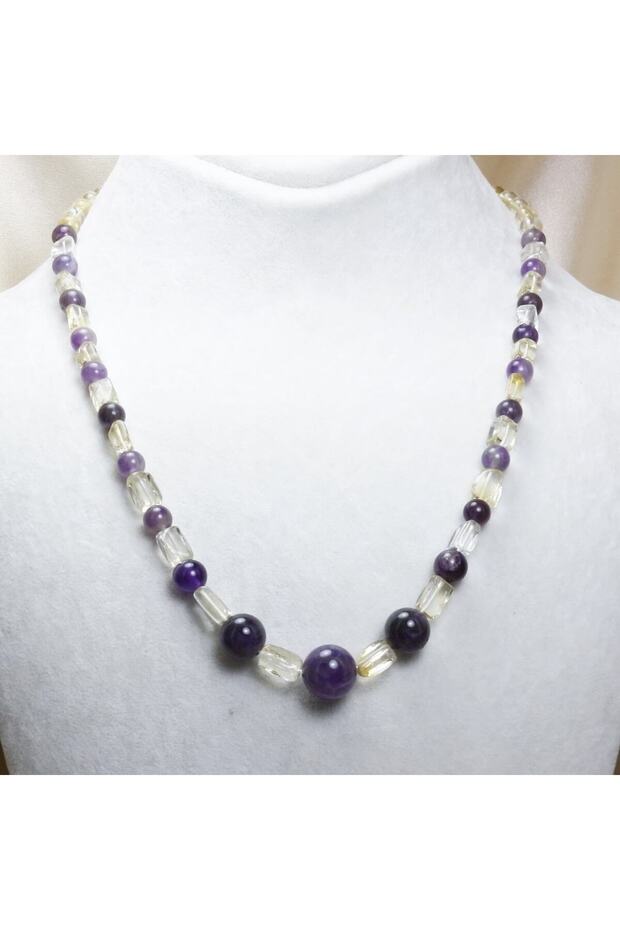 Citrine Stone and Amethyst Stone Special Design Natural Stone Necklace