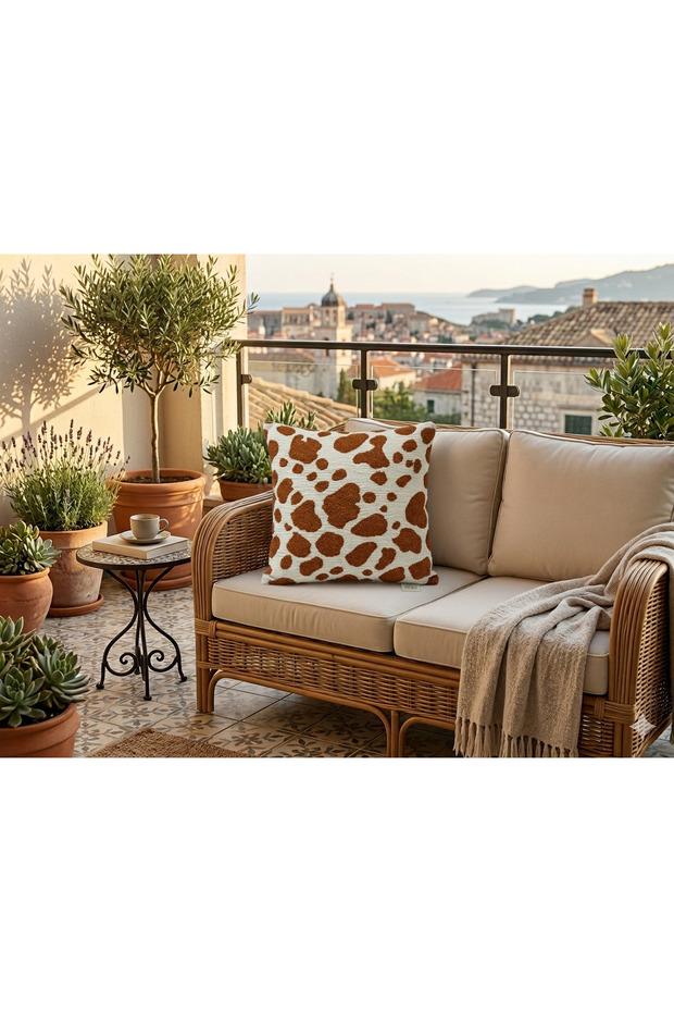 Premium Speckled Patterned Woven Cushion Cover Set of 2 - Bohemian Balcony and Sofa Cushion Cover 45X45