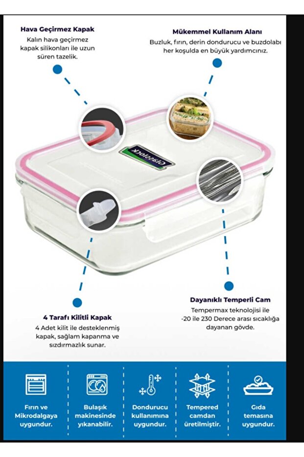 Rectangular Glass Storage Container - 2000 ml Kitchen - 3