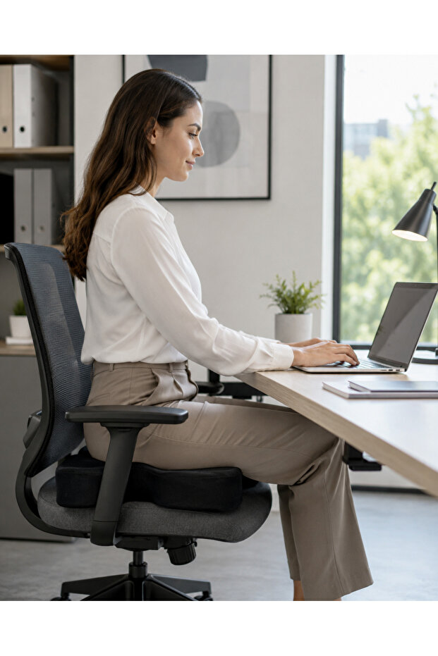 Office Chair Cushion Visco Sitting Support Comfortable Seat Pad