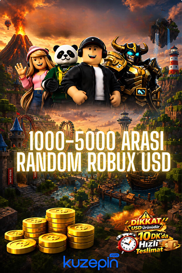 kuzepin 1000-5000 Arası Random Robux USD