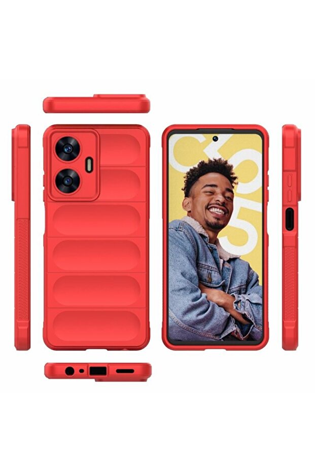 Magic Shield Θήκη Σιλικόνης Red (Realme C55) - 3