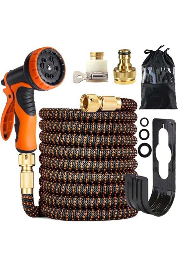 100ft Expandable Garden Hose, Flexible Water Pipe with 10 Function Nozzle & Brass Connectors