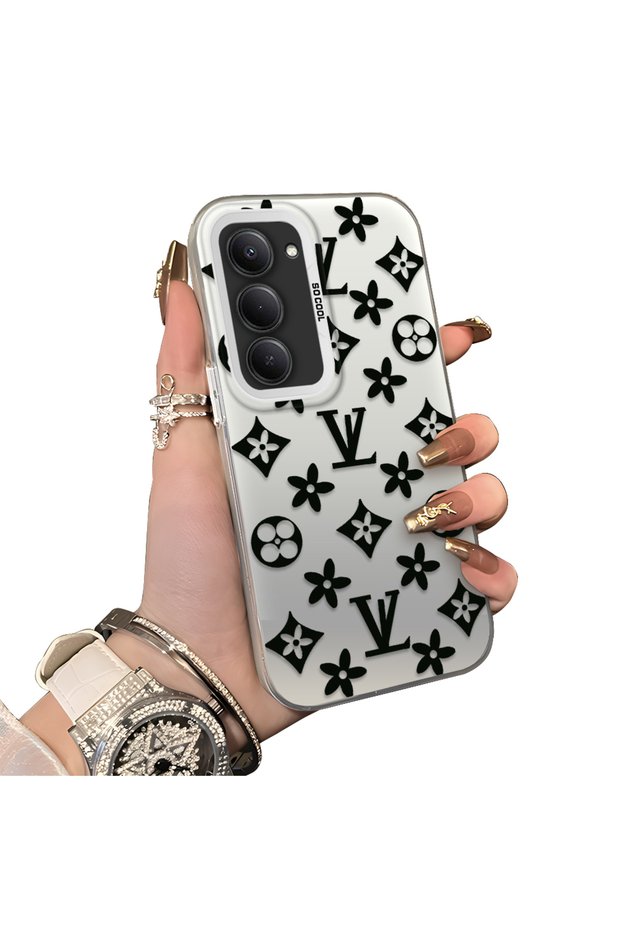 Redmi 15 5g Compatible Silicone Edge Hard Back Case Couple Phone Case Brand Patterned