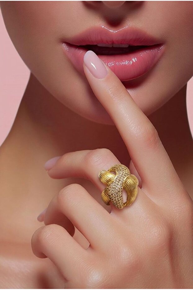Luxury Adjustable Ring with Stone Pattern