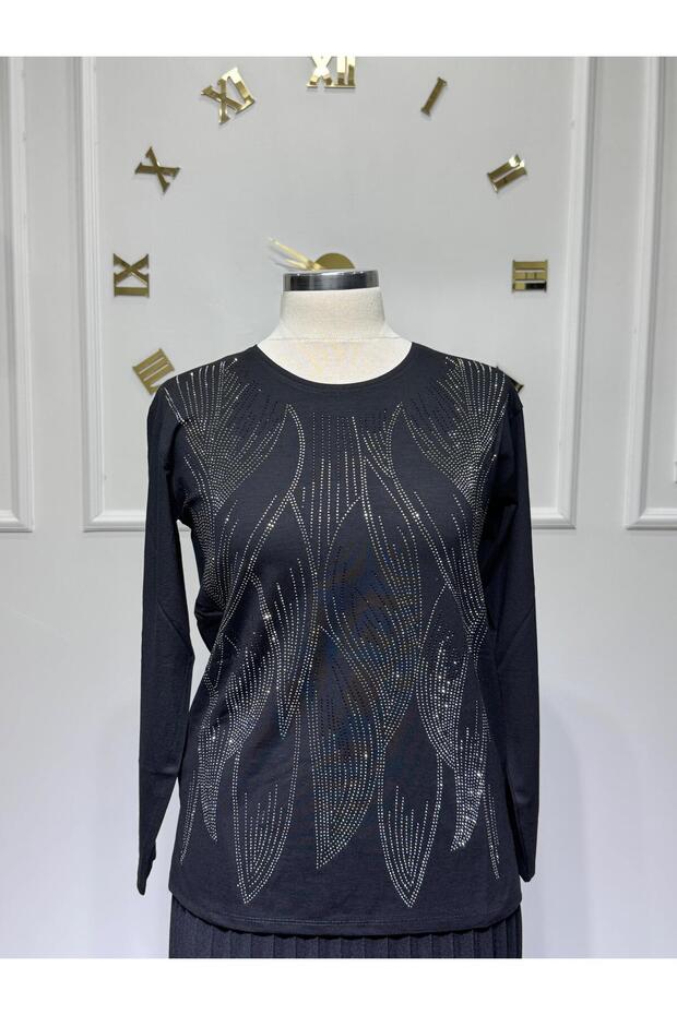 Women's New Season Sevda Stoned Combed Cotton Blouse