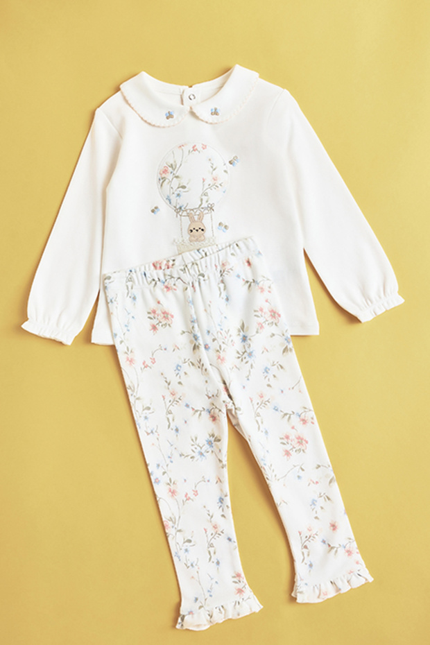 Embroidered Top and Pants Set
