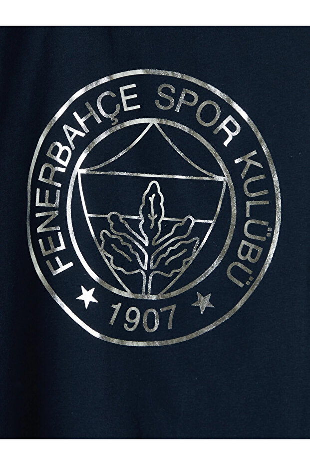 Navy Blue Crew Neck Fenerbahçe Printed Boys' Undershirt