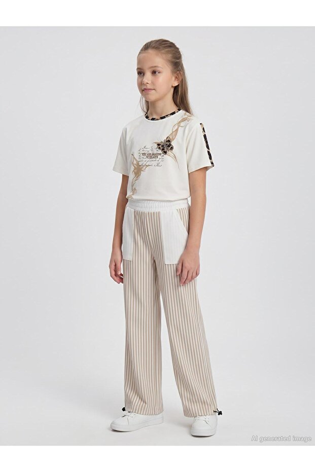 Girl's 10-14 Years Old Sweatpants - Beige