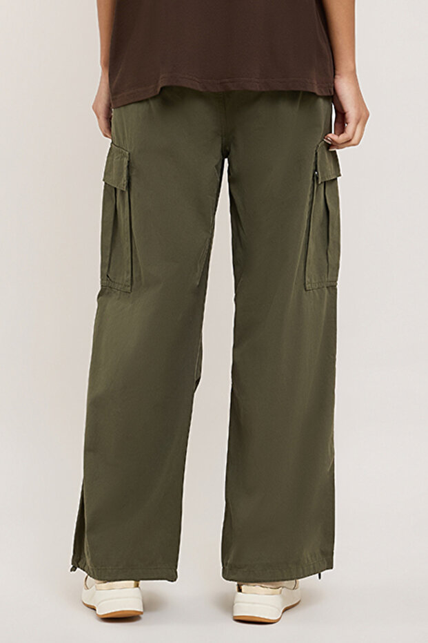 Solid Cargo Pants with Drawstring Waist - 5