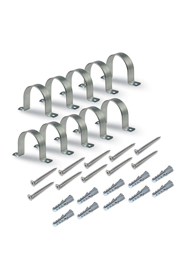 U Clamps Fastener Hanger Pipe Clamps Clip with Screw with plug, 10 Pcs