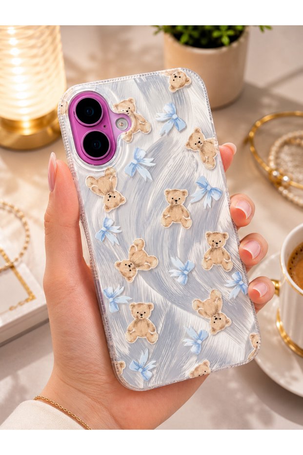 iPhone 16 Compatible - Aurora Shiny Feather Pattern Silver Protective Silicone Phone Case