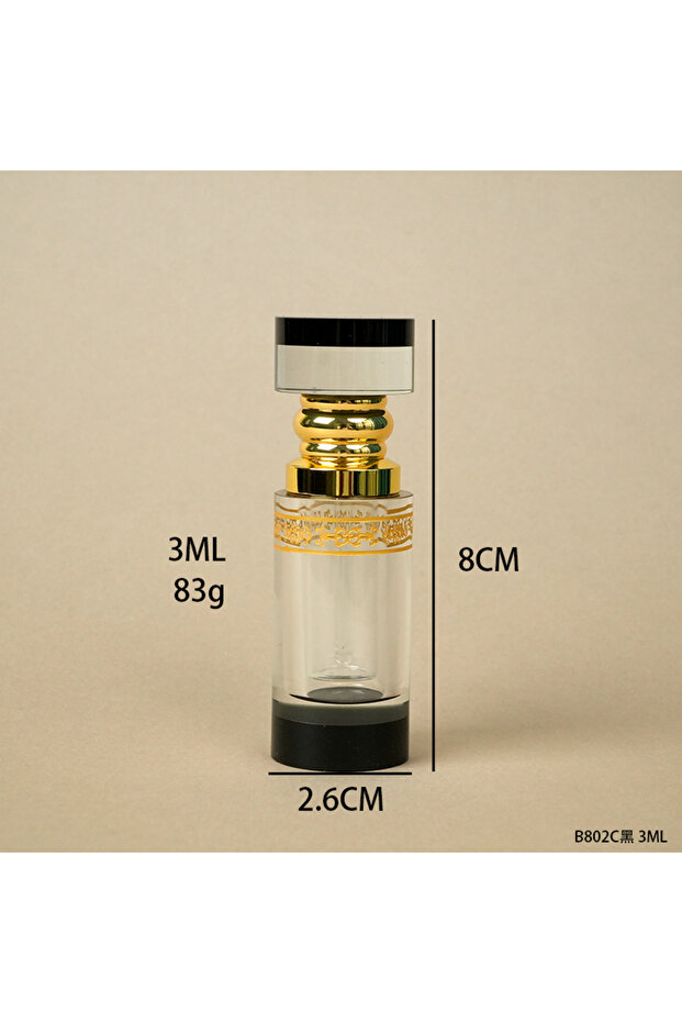 1pcs Crystal Perfume Essential Oil Bottle 3ml B802C-BLACK