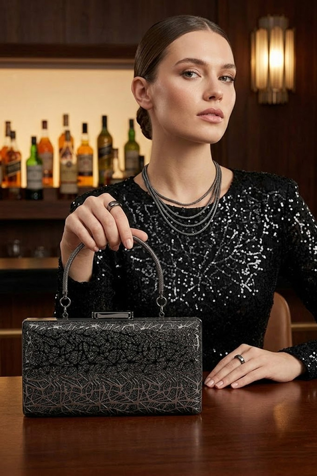 Varol 233Complex Women's Evening Dress Bag Black