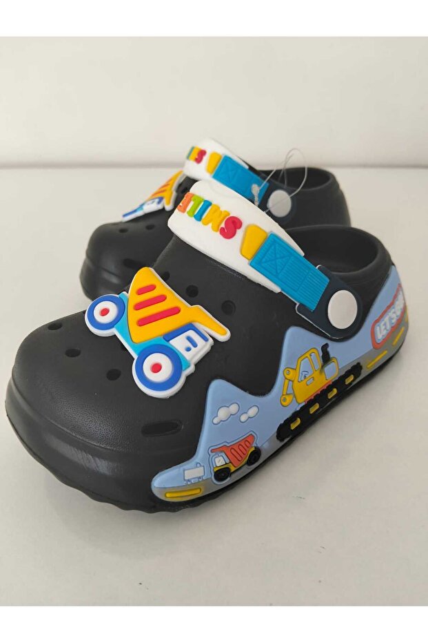 Mersin Md Textile Truck Figured Children's Sandals Slippers