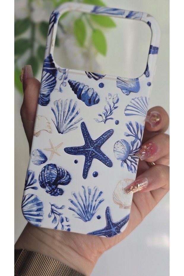 iPhone 18 Pro Compatible Starfish and Seashell Pattern Protective Case