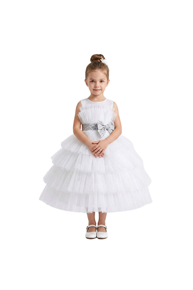 D'Daniela - Snowflake Princess Gown - White - 2Y to 5Y
