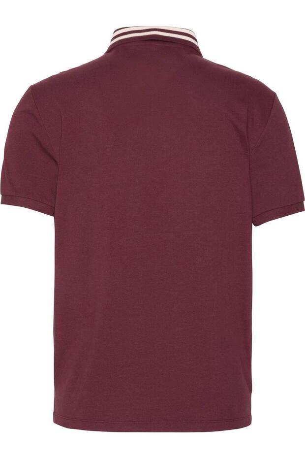 Ss Monogram Pique Tipped Erkek Polo Yaka T-Shirt Kırmızı - 2