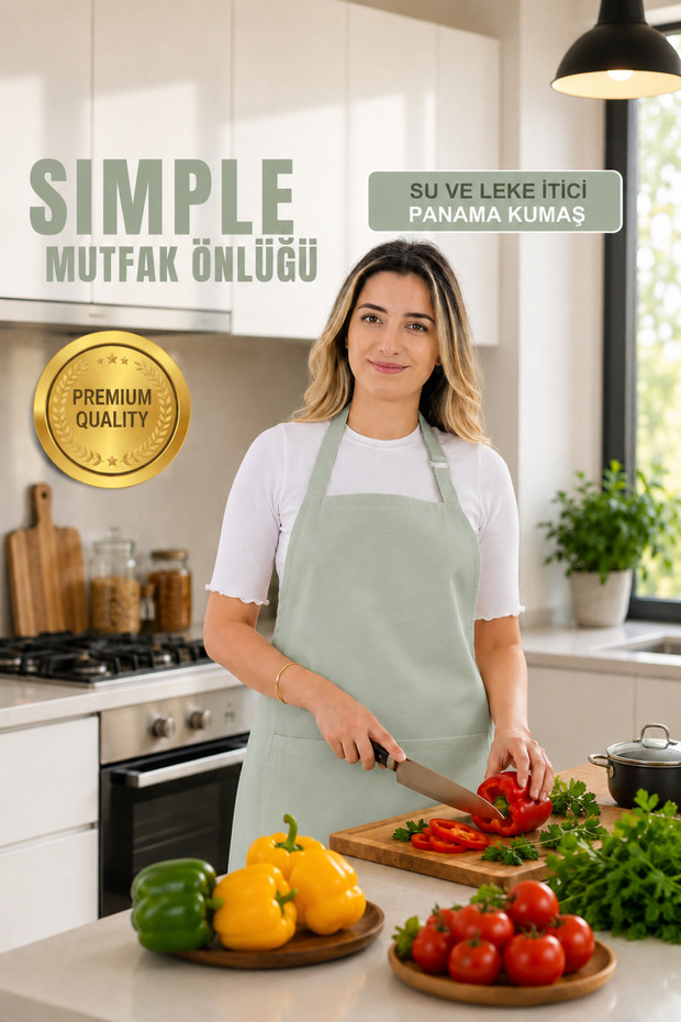 Simple kitchen apron with adjustable strap - 8