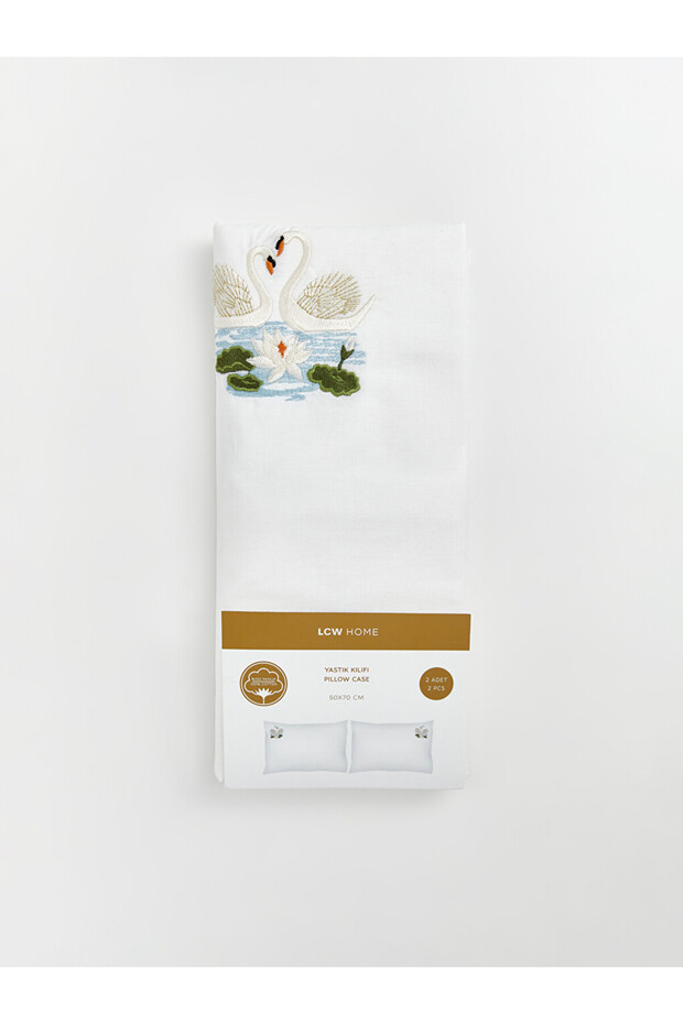White Swan Embroidered Pillowcase Set of 2 50X70 cm