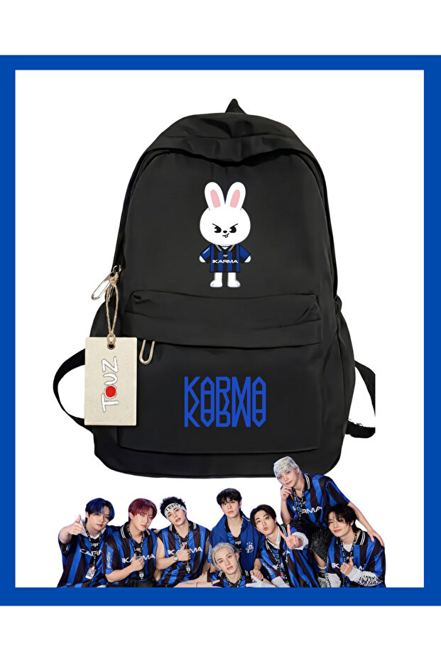 حقيبة ظهر مدرسية وتعليمية مطبوعة بتصميم Karma من Stray Kids SKZ
