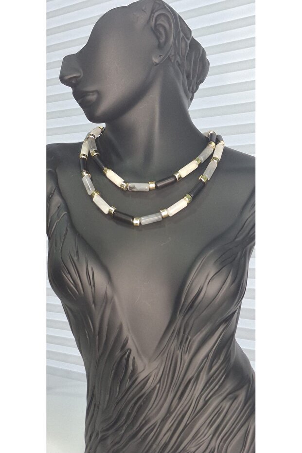 Black Gray White Multiple Necklace