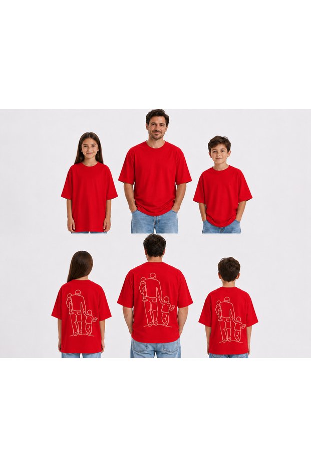 Father's Boy and Daughter's Girl Oversize T-Shirt with Family Print (Sold Individually)