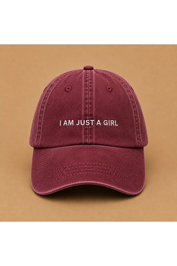I Am Just a Girl Written Vintage Washed Hat