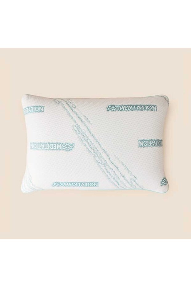 Soft Meditation Visko Pillow - White / Green - 40X60 cm