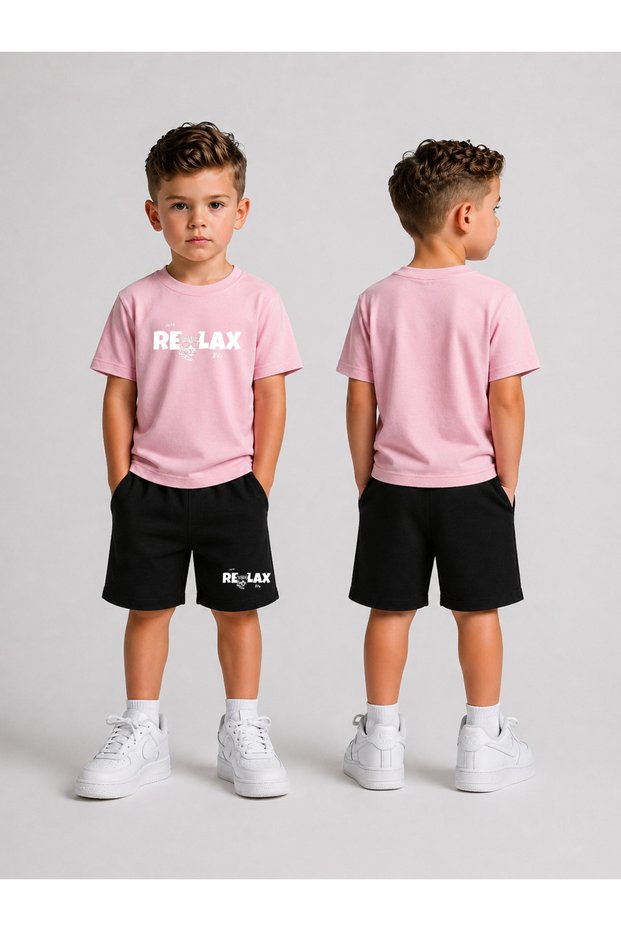 Children's Shorts Set for Boys (Shorts - T-Shirt) Printed Summer Sports Combination Comfortable Fit Set
