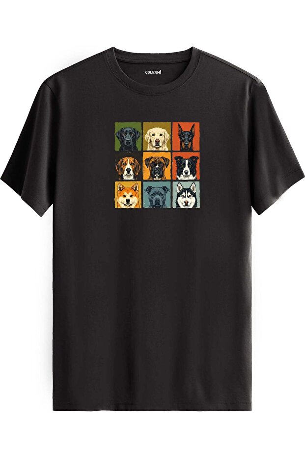 Retro Dog Collage Design T-Shirt