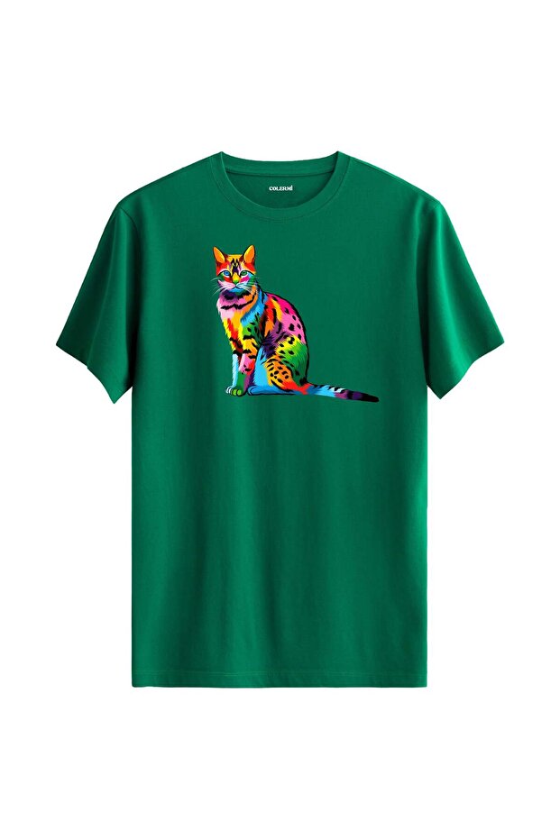 Colorful Milo Cat Printed T-Shirt